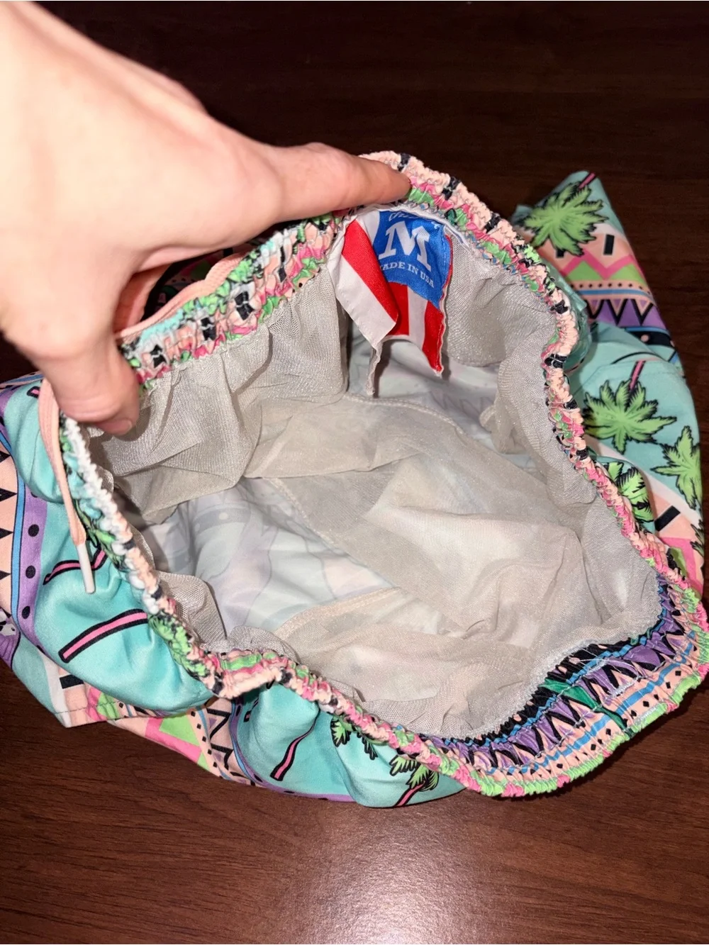 Chubbies Men M Coconut Grove Parrot Palm Aztec Retro Pastel Swim Trunks